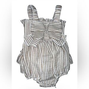 Striped Baby Romper with Bow